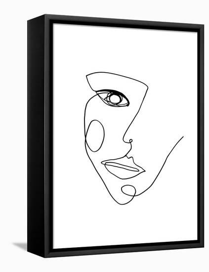 Face Line 2-Design Fabrikken-Framed Stretched Canvas