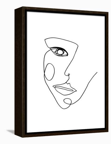 Face Line 2-Design Fabrikken-Framed Stretched Canvas