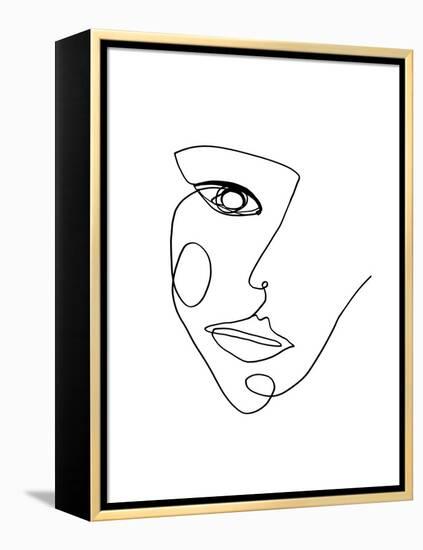 Face Line 2-Design Fabrikken-Framed Stretched Canvas