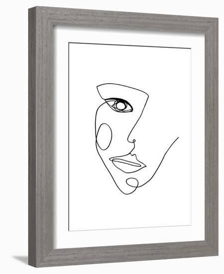 Face Line 2-Design Fabrikken-Framed Art Print