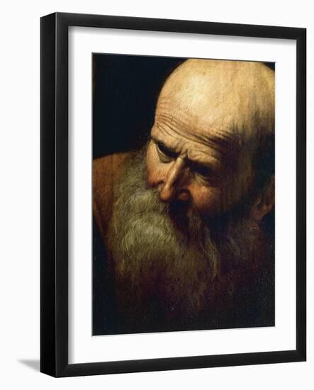 Face of Abraham, Detail of Sacrifice of Isaac-Caravaggio-Framed Giclee Print