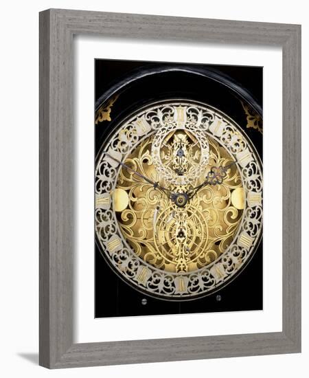 Face of An Antique Skeleton Clock, Showing Gearing-David Parker-Framed Photographic Print