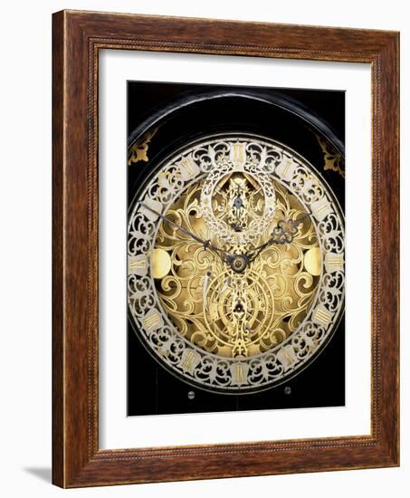 Face of An Antique Skeleton Clock, Showing Gearing-David Parker-Framed Photographic Print