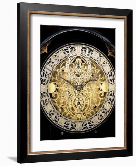 Face of An Antique Skeleton Clock, Showing Gearing-David Parker-Framed Photographic Print