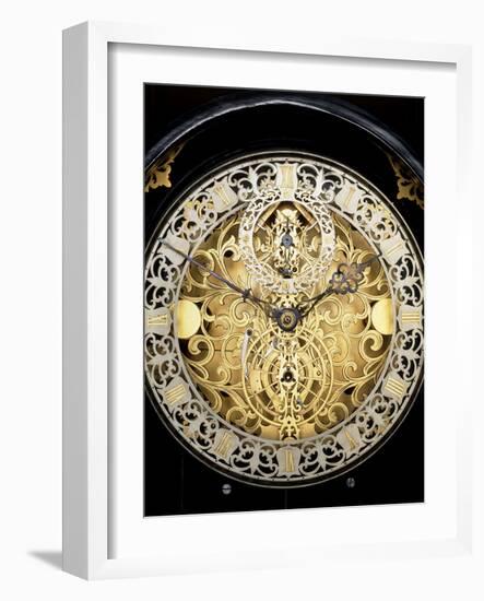 Face of An Antique Skeleton Clock, Showing Gearing-David Parker-Framed Photographic Print