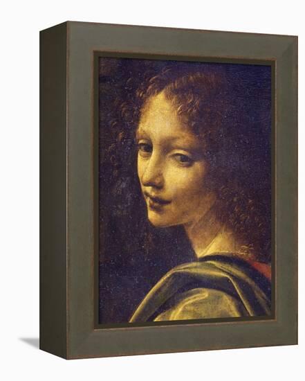 Face of Angel, Detail from Virgin of Rocks, 1483-1490-Leonardo da Vinci-Framed Premier Image Canvas