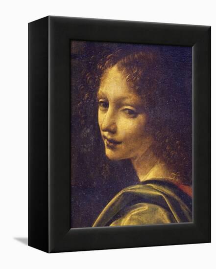 Face of Angel, Detail from Virgin of Rocks, 1483-1490-Leonardo da Vinci-Framed Premier Image Canvas