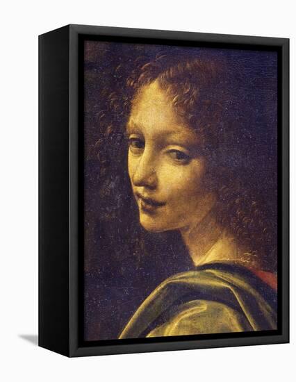 Face of Angel, Detail from Virgin of Rocks, 1483-1490-Leonardo da Vinci-Framed Premier Image Canvas