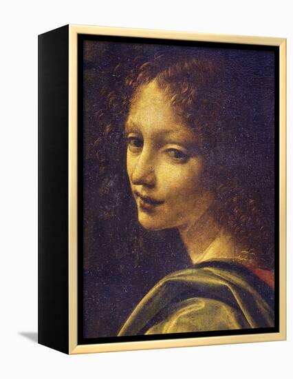Face of Angel, Detail from Virgin of Rocks, 1483-1490-Leonardo da Vinci-Framed Premier Image Canvas