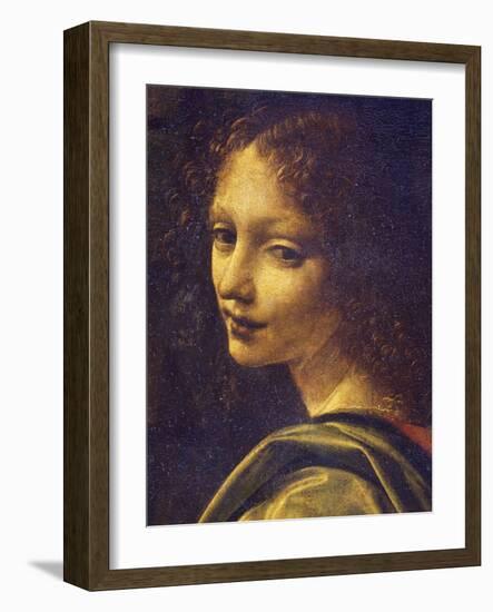 Face of Angel, Detail from Virgin of Rocks, 1483-1490-Leonardo da Vinci-Framed Giclee Print