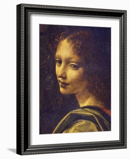 Face of Angel, Detail from Virgin of Rocks, 1483-1490-Leonardo da Vinci-Framed Giclee Print