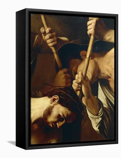 Face of Christ, Detail from Crowning with Thorns-Caravaggio-Framed Premier Image Canvas