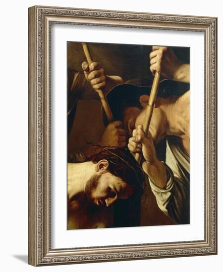 Face of Christ, Detail from Crowning with Thorns-Caravaggio-Framed Giclee Print