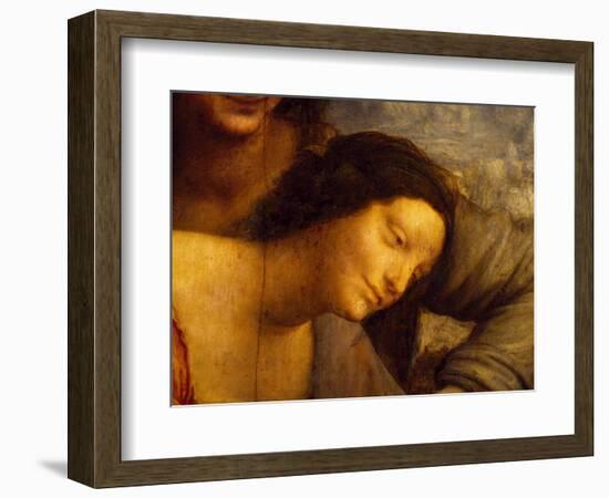 Face of Virgin, Detail from St Anne, Virgin and Child with Lamb, 1508-1513-Leonardo da Vinci-Framed Giclee Print