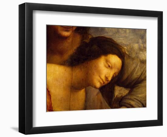 Face of Virgin, Detail from St Anne, Virgin and Child with Lamb, 1508-1513-Leonardo da Vinci-Framed Giclee Print