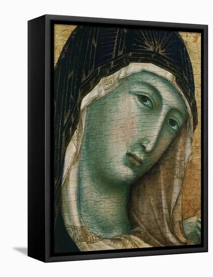 Face of Virgin Mary, from Madonna with Child altarpiece, Convent of San Domenico-Duccio di Buoninsegna-Framed Premier Image Canvas