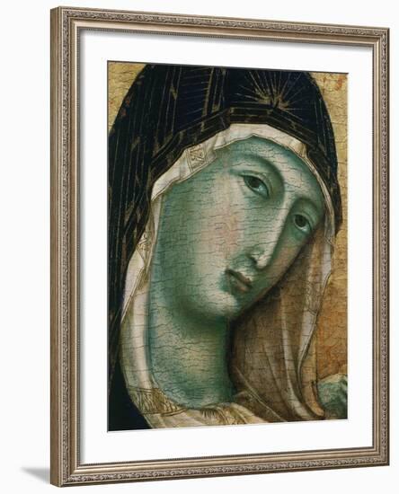 Face of Virgin Mary, from Madonna with Child altarpiece, Convent of San Domenico-Duccio di Buoninsegna-Framed Giclee Print