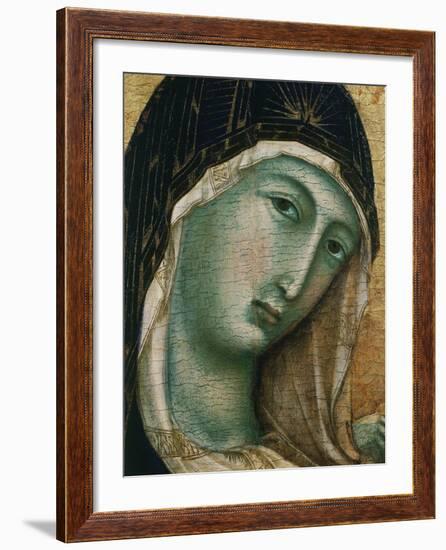 Face of Virgin Mary, from Madonna with Child altarpiece, Convent of San Domenico-Duccio di Buoninsegna-Framed Giclee Print