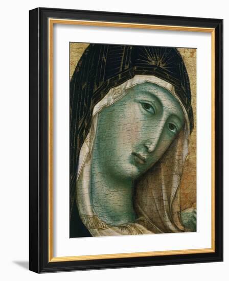 Face of Virgin Mary, from Madonna with Child altarpiece, Convent of San Domenico-Duccio di Buoninsegna-Framed Giclee Print