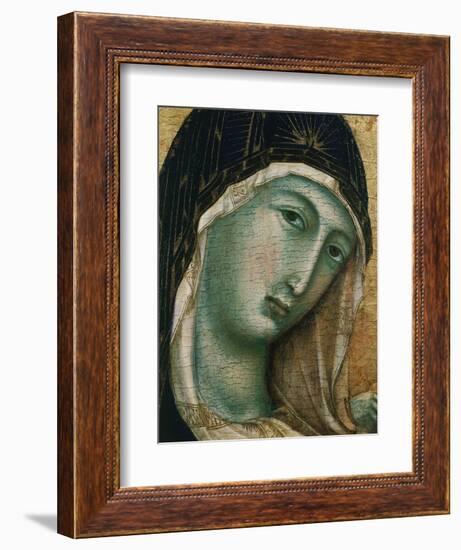 Face of Virgin Mary, from Madonna with Child altarpiece, Convent of San Domenico-Duccio di Buoninsegna-Framed Giclee Print