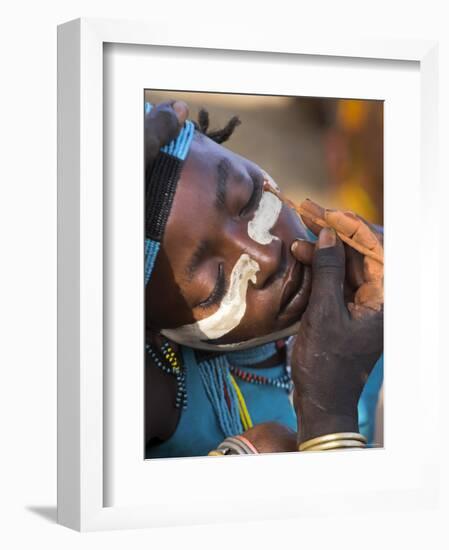 Face Painting with a Mixture of Clay, Turmi, Ethiopia-Jane Sweeney-Framed Photographic Print