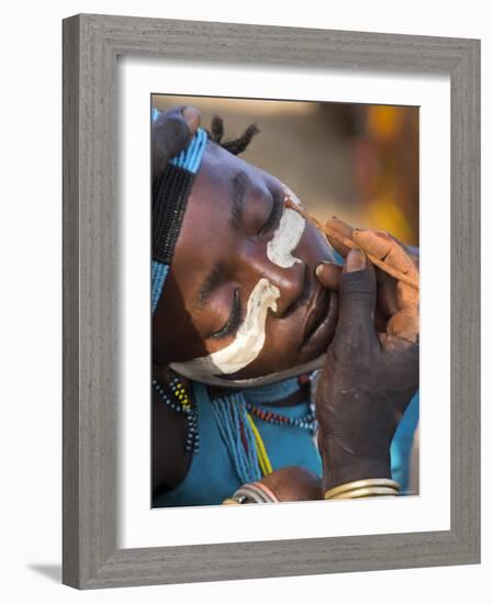 Face Painting with a Mixture of Clay, Turmi, Ethiopia-Jane Sweeney-Framed Photographic Print