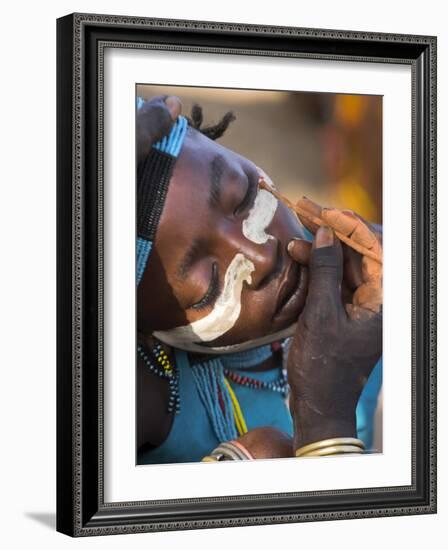 Face Painting with a Mixture of Clay, Turmi, Ethiopia-Jane Sweeney-Framed Photographic Print