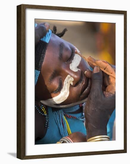 Face Painting with a Mixture of Clay, Turmi, Ethiopia-Jane Sweeney-Framed Photographic Print