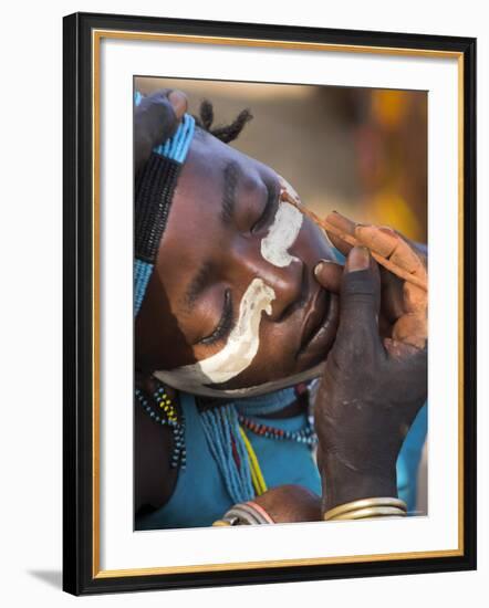 Face Painting with a Mixture of Clay, Turmi, Ethiopia-Jane Sweeney-Framed Photographic Print