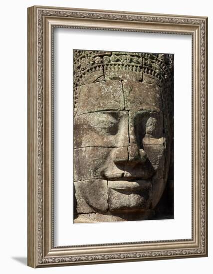 Face Thought to Depict Bodhisattva Avalokiteshvara, Angkor World Heritage Site-David Wall-Framed Photographic Print