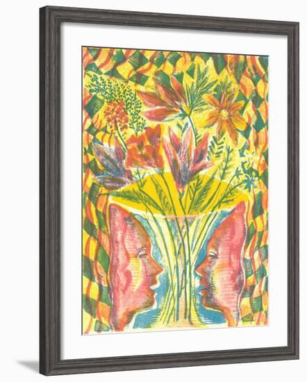 Faces and Flowers-Mary Kuper-Framed Giclee Print