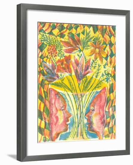 Faces and Flowers-Mary Kuper-Framed Giclee Print