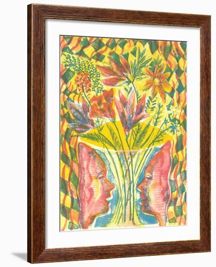 Faces and Flowers-Mary Kuper-Framed Giclee Print