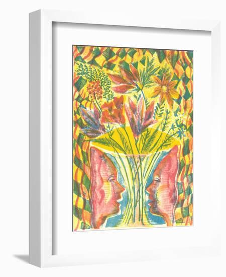 Faces and Flowers-Mary Kuper-Framed Giclee Print