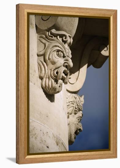 Faces in Architecture - Pont Neuf, Paris - Detail-Robert ODea-Framed Premier Image Canvas