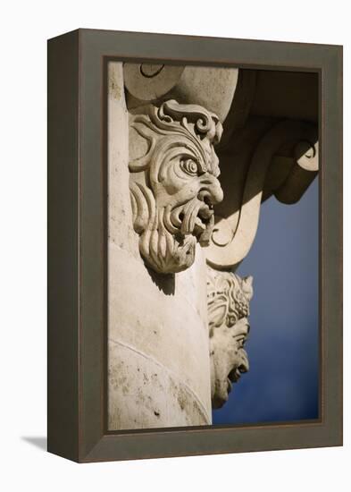 Faces in Architecture - Pont Neuf, Paris - Detail-Robert ODea-Framed Premier Image Canvas