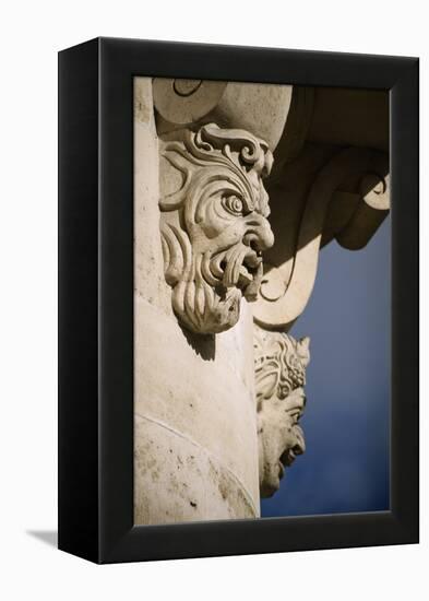 Faces in Architecture - Pont Neuf, Paris - Detail-Robert ODea-Framed Premier Image Canvas