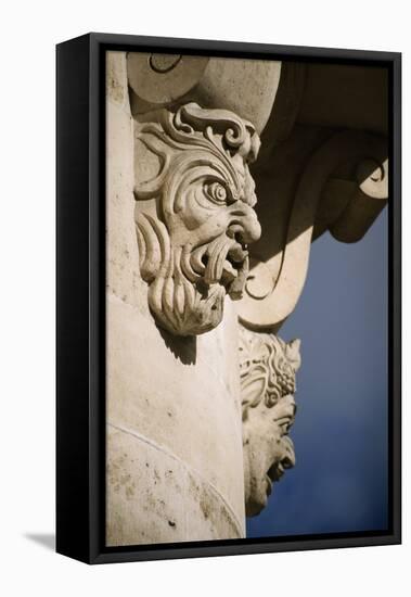 Faces in Architecture - Pont Neuf, Paris - Detail-Robert ODea-Framed Premier Image Canvas