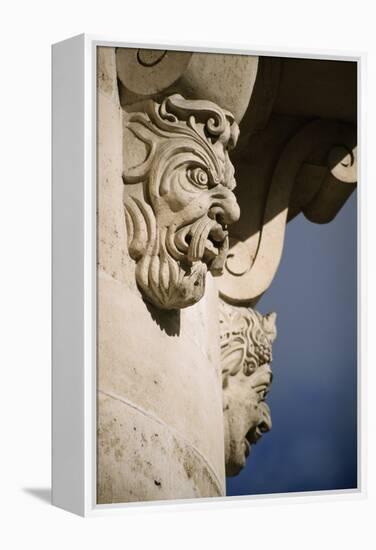 Faces in Architecture - Pont Neuf, Paris - Detail-Robert ODea-Framed Premier Image Canvas