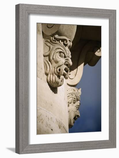 Faces in Architecture - Pont Neuf, Paris - Detail-Robert ODea-Framed Photographic Print