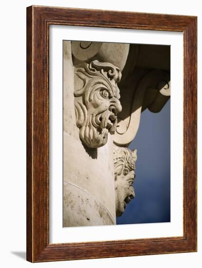 Faces in Architecture - Pont Neuf, Paris - Detail-Robert ODea-Framed Photographic Print