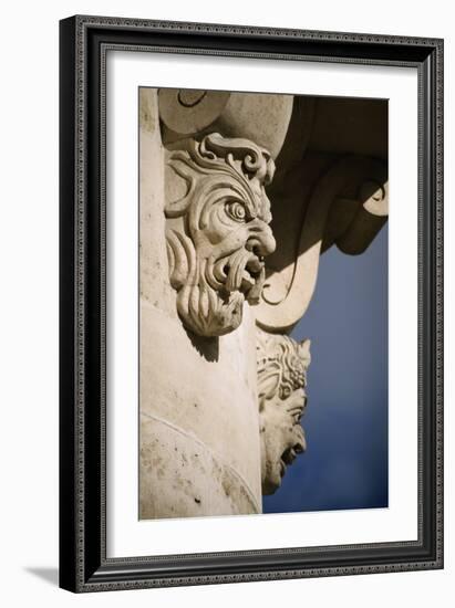 Faces in Architecture - Pont Neuf, Paris - Detail-Robert ODea-Framed Photographic Print