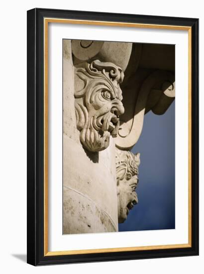 Faces in Architecture - Pont Neuf, Paris - Detail-Robert ODea-Framed Photographic Print