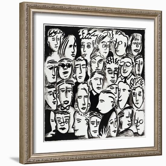 Faces in Black and White-Diana Ong-Framed Giclee Print