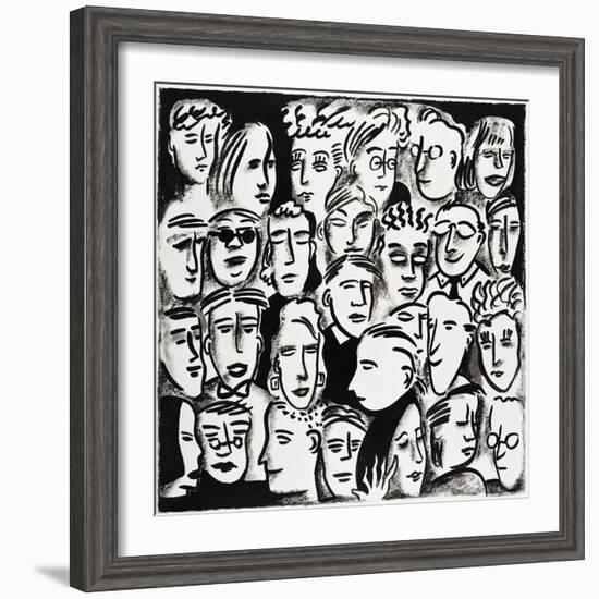 Faces in Black and White-Diana Ong-Framed Giclee Print