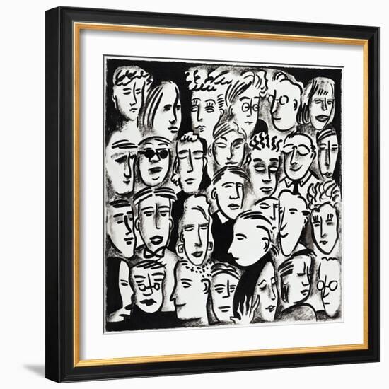 Faces in Black and White-Diana Ong-Framed Giclee Print