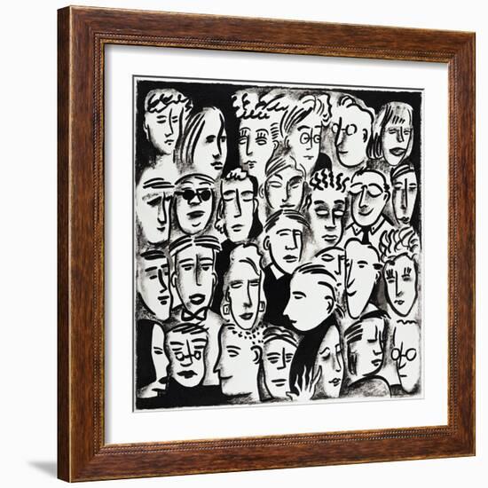 Faces in Black and White-Diana Ong-Framed Giclee Print