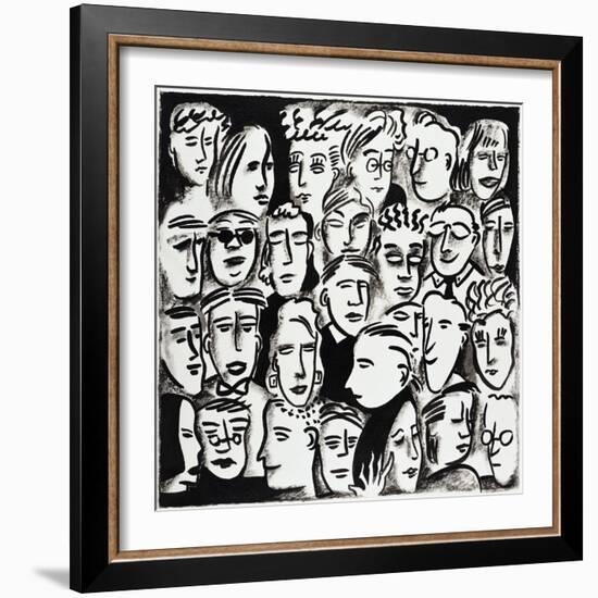 Faces in Black and White-Diana Ong-Framed Giclee Print