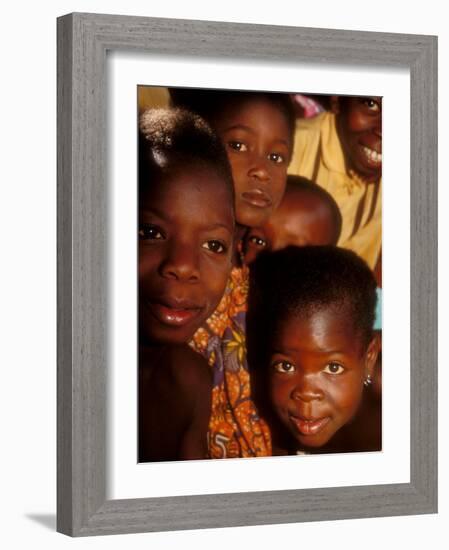 Faces of Ghanaian Children, Kabile, Brong-Ahafo Region, Ghana-Alison Jones-Framed Photographic Print