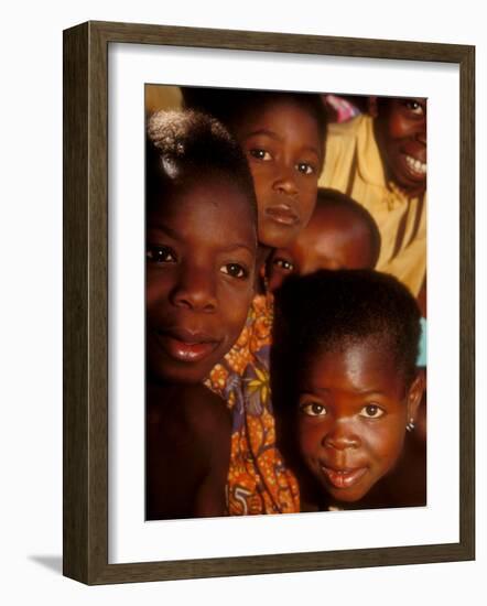 Faces of Ghanaian Children, Kabile, Brong-Ahafo Region, Ghana-Alison Jones-Framed Photographic Print